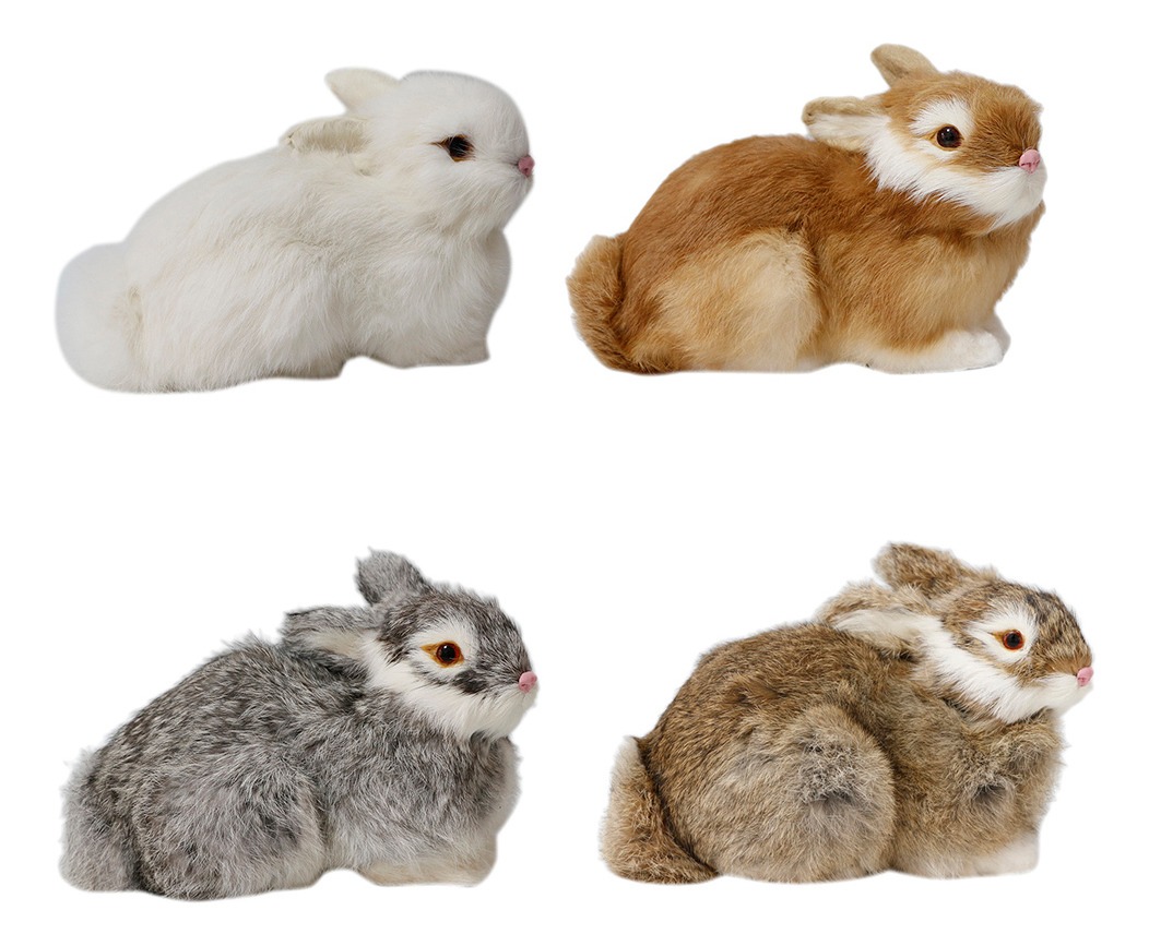 Pelúcia De Coelhos Realistas Modelo De Simulação 22cm - Imagem 10