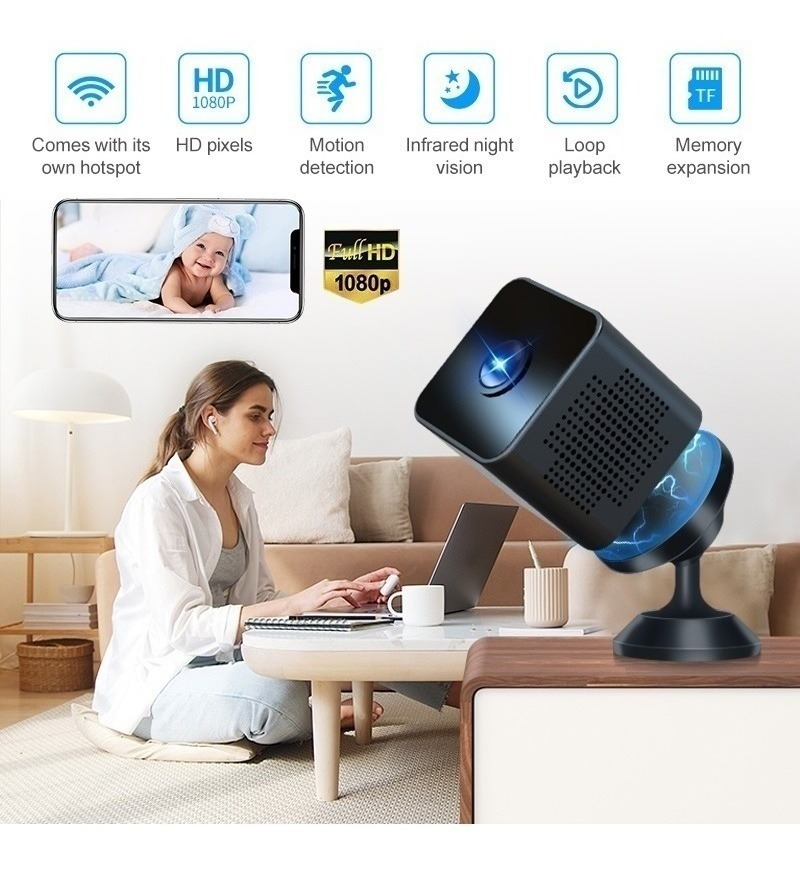Câmera Espiã Wifi Mini Câmera De Segurança Escondida Hd 1080 - Imagem 7