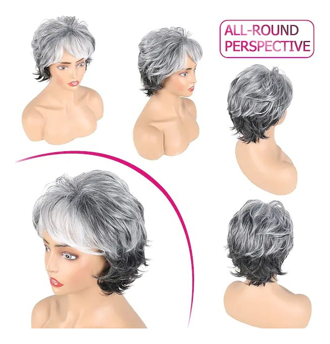 Peruca De Cabelo Para Mulheres De Meia Idade E Idosas - Imagem 4