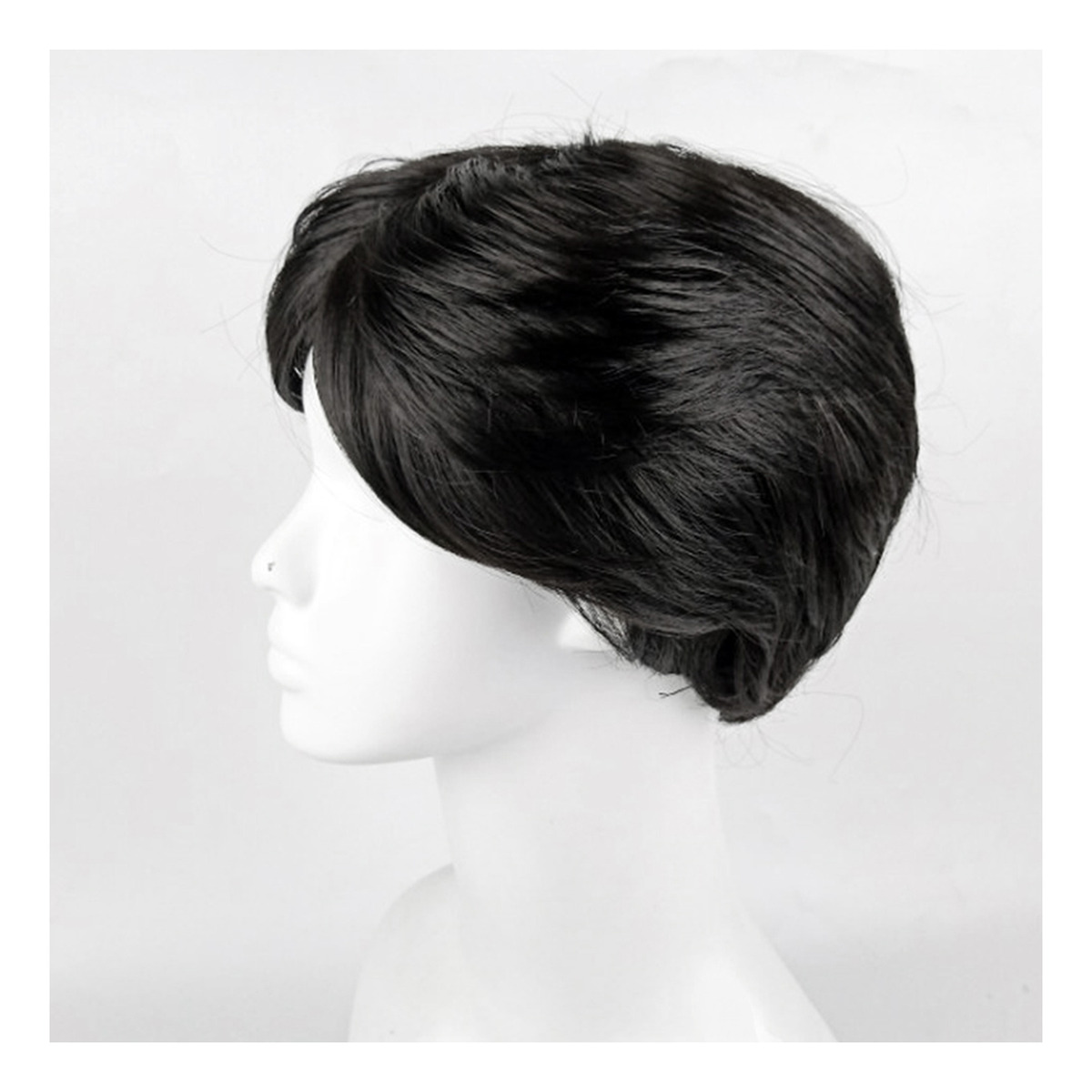 Perucas Masculinas, Cabelo Curto E Reto, Franja Média, Peruc - Imagem 5
