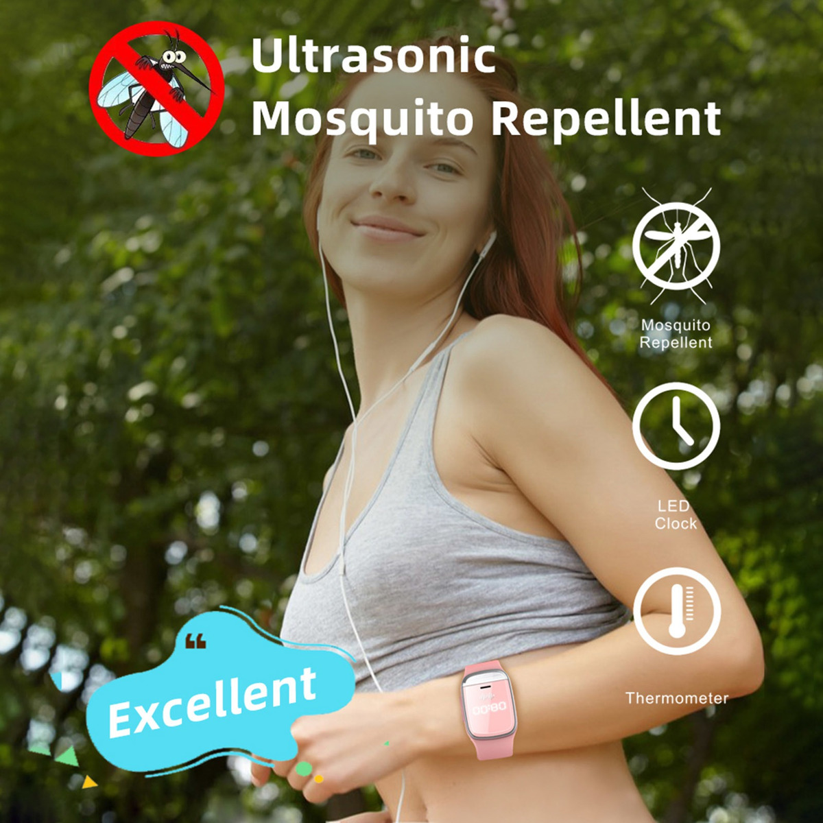 Relógio Repelente De Mosquito Ultra-sônico Levou Relógio E T - Imagem 2