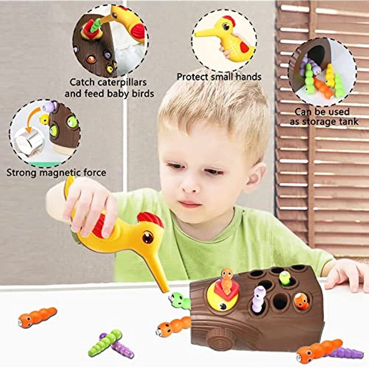 Brinquedo Montessori Magnetic Bird Feeding Baby Early Educat - Imagem 6