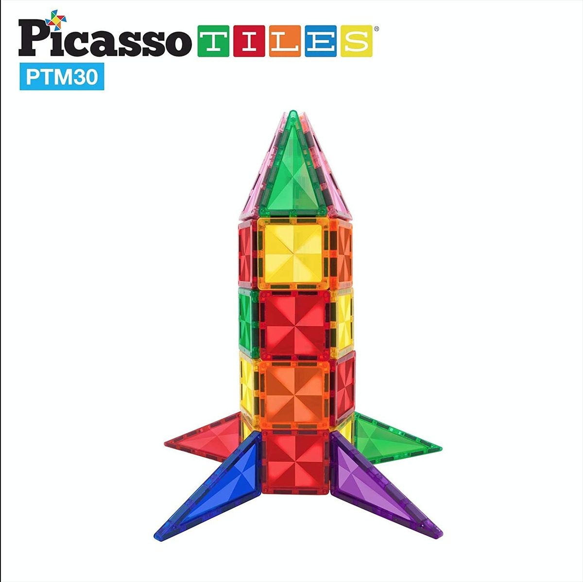 Picassotiles 30 Peças Magnéticos Blocos De Construção Mini D - Imagem 3