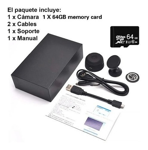 Mini Espião Câmera Ip Wifi Full Hd Night Vision App+64g Cart - Imagem 3