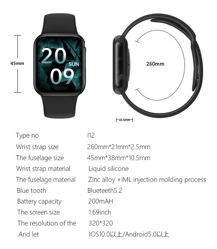 Smartwatch Esportivo Iwo I12 Resistente À Água Ip67 - Imagem 9