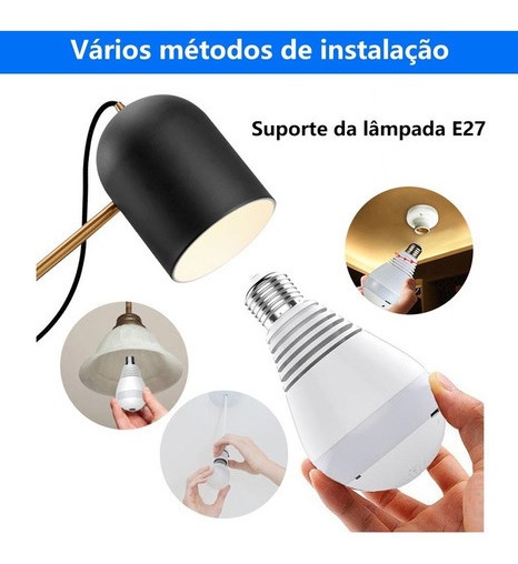 Camera Ip Lampada Segurança 360 Visão Noturna Espia Wifi Hd - Imagem 8