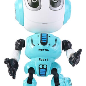 Robô Inteligente Infantil Azul Com Repetição De Voz Led