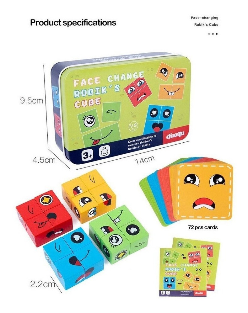 Blocos De Construção De Emoji De Madeira Brinquedo De Jogo - Imagem 8