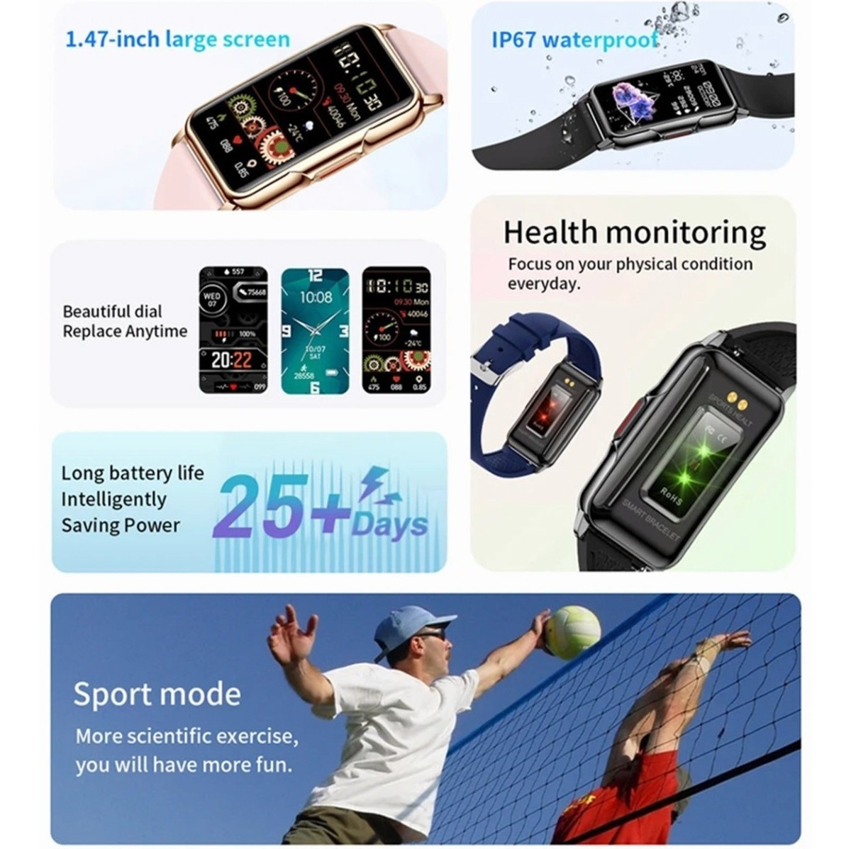 Senhoras Bluetooth Esportes Smartwatch Para Xiaomi - Imagem 20