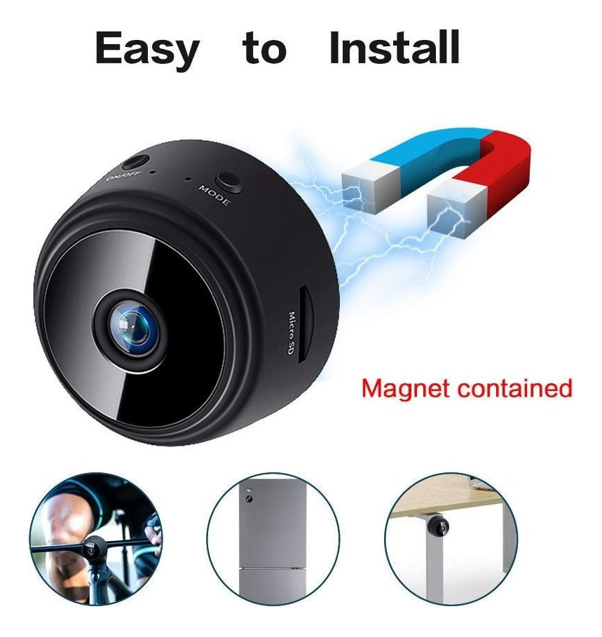 Mini Micro Câmera Monitoramento Espia Segurança Hd Wireless - Imagem 3