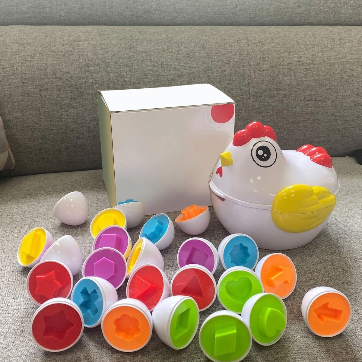 12 Peças Montessori Combinando Ovos Brinquedo Frango - Imagem 5