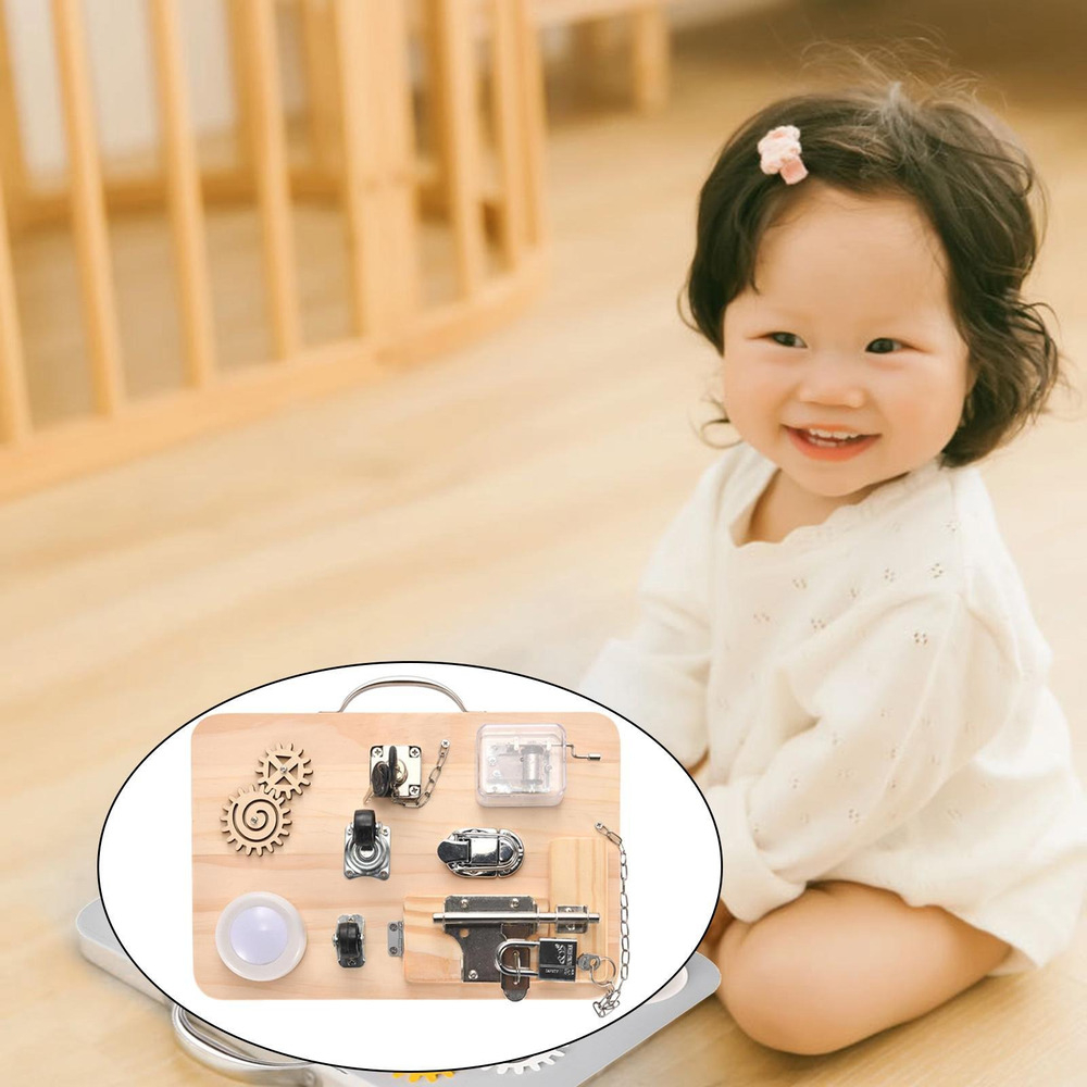 Montessori Toddler Toddler Busy Board Aprendendo Hand - Imagem 26
