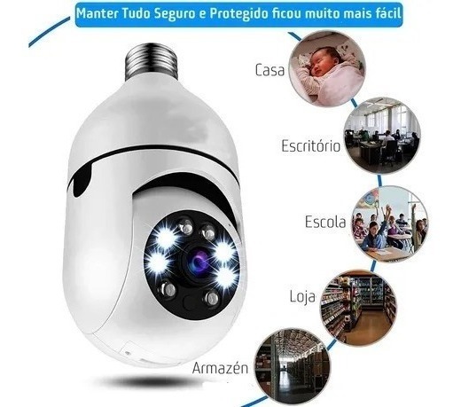 Câmera Lampada Espia Câmera Intelbras Câmera Wifi Externa - Imagem 6