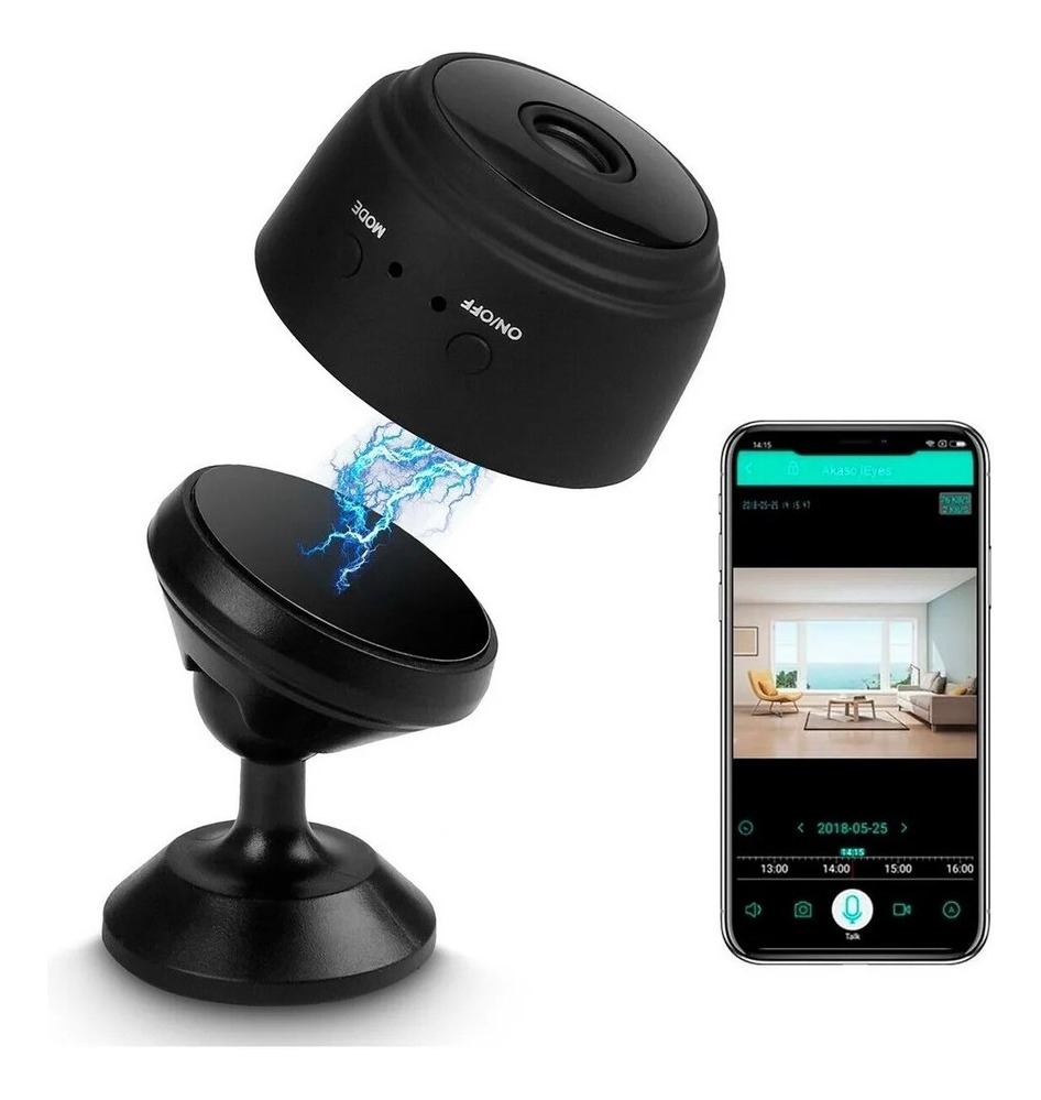 Mini Câmera Ip 5,8 Cm Wifi Conexão V380 1080p Infravermelh