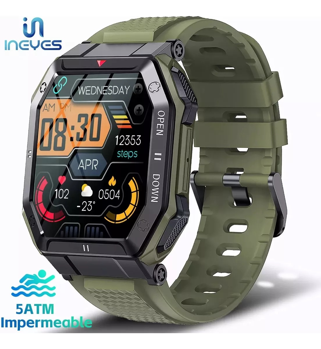 Reloj Inteligente 1.85 Ips 5atm Militar Impermeable P/hombre - Imagem 8
