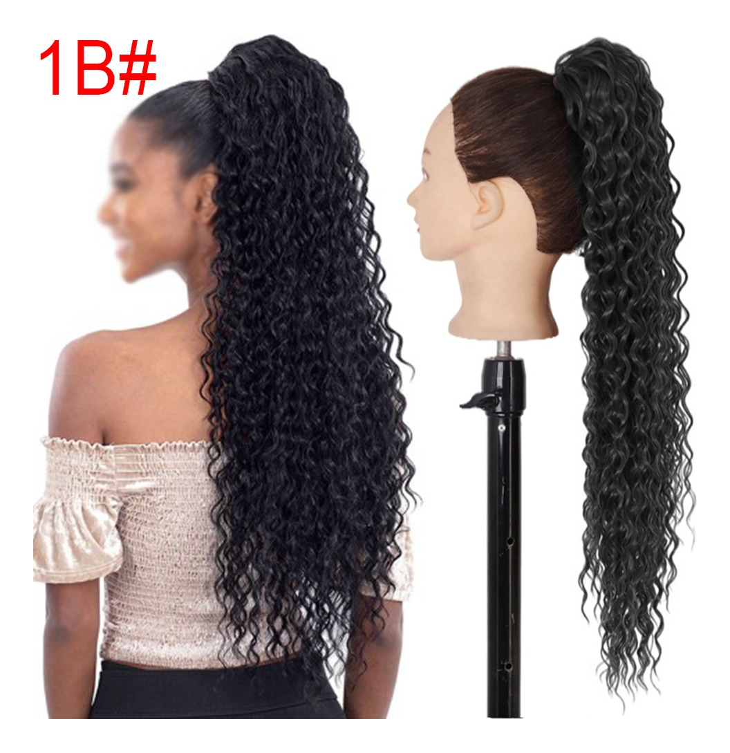 60cm Falso De Peruca Afro Cacheada Peruca Fibra Crespa Cabel - Imagem 15