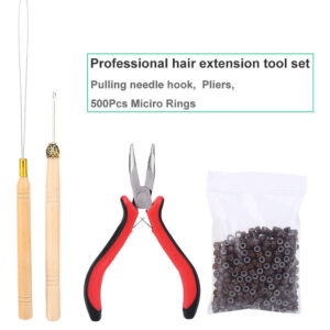 Kit De Conectores De Peruca, Alicate, Agulha De Gancho Com 5