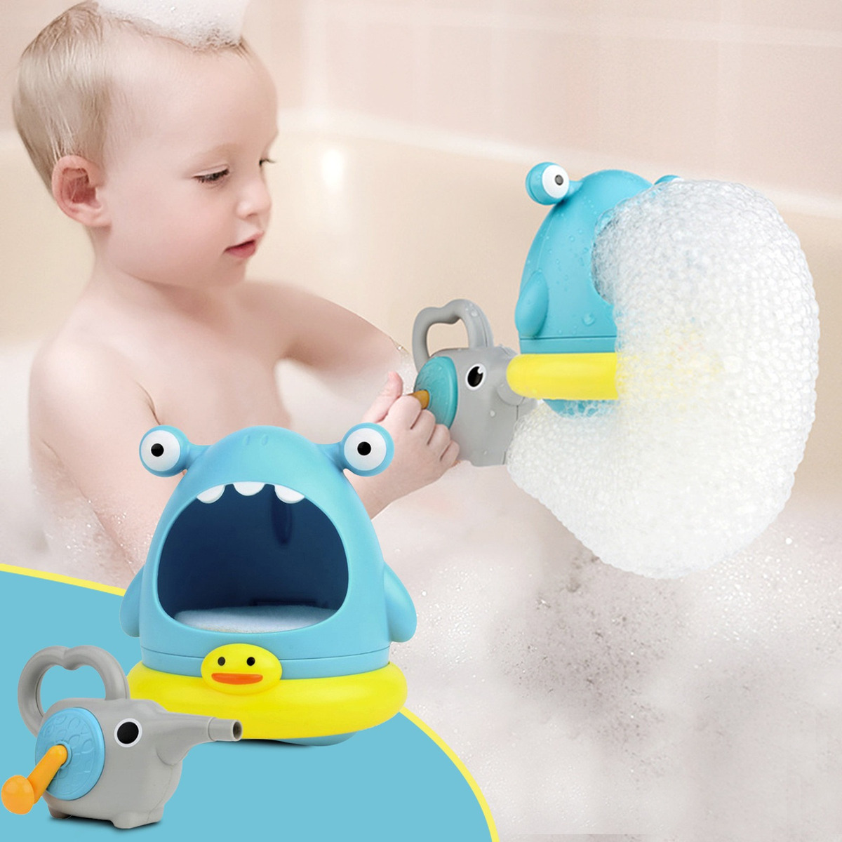 V Bubble Machine Baby Bath Toy Creative Bubble Maker Wi Qx1v