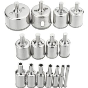 15pcs 15pcs Diamante Buraco Saw Broca Set Vidro Cerâmico