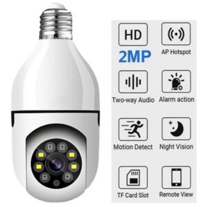 Camera Segurança Lampada Panoramica Wifi Espia C/rastreio