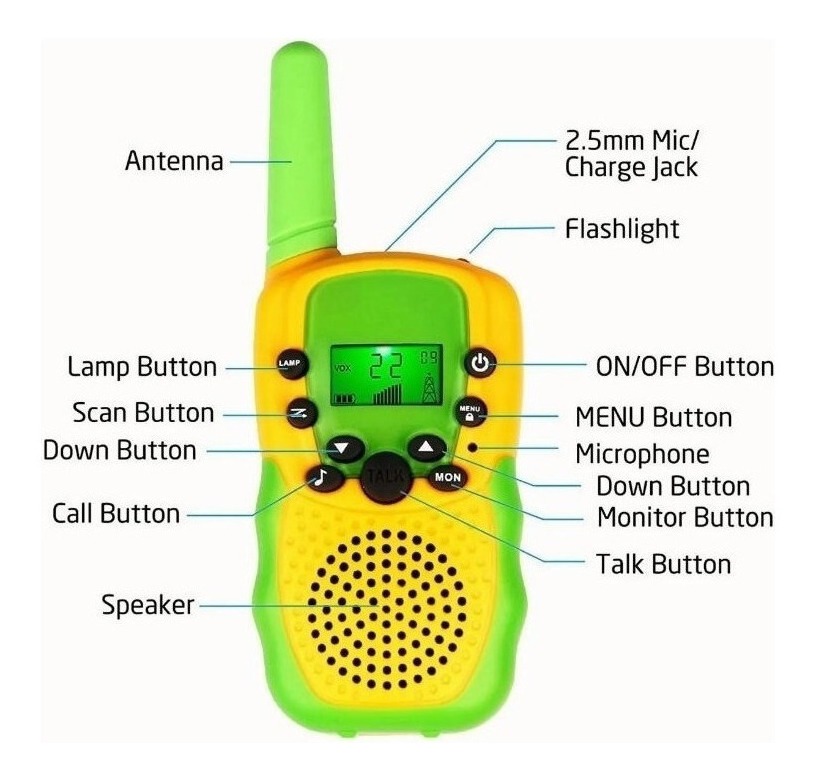 Walkie-talkie Infantil Com 8 Canais, Kit Vox 3 Mile, 3 Unida - Imagem 4