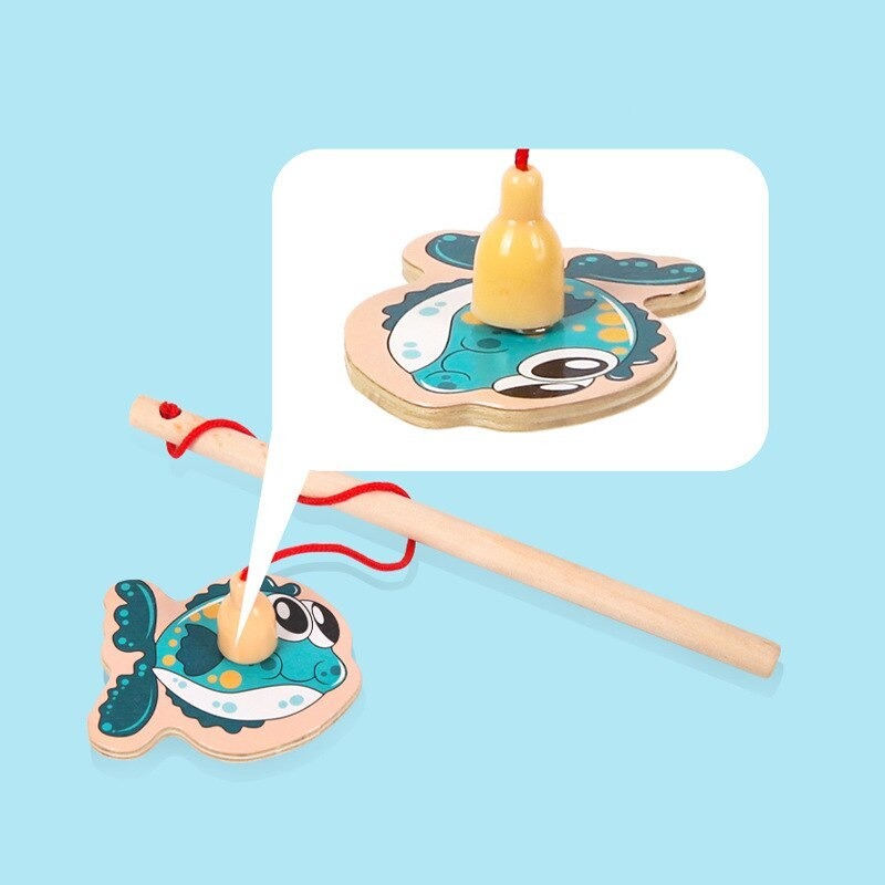 Brinquedo De Pesca Infantil Magnético Montessori De Madeira - Imagem 4