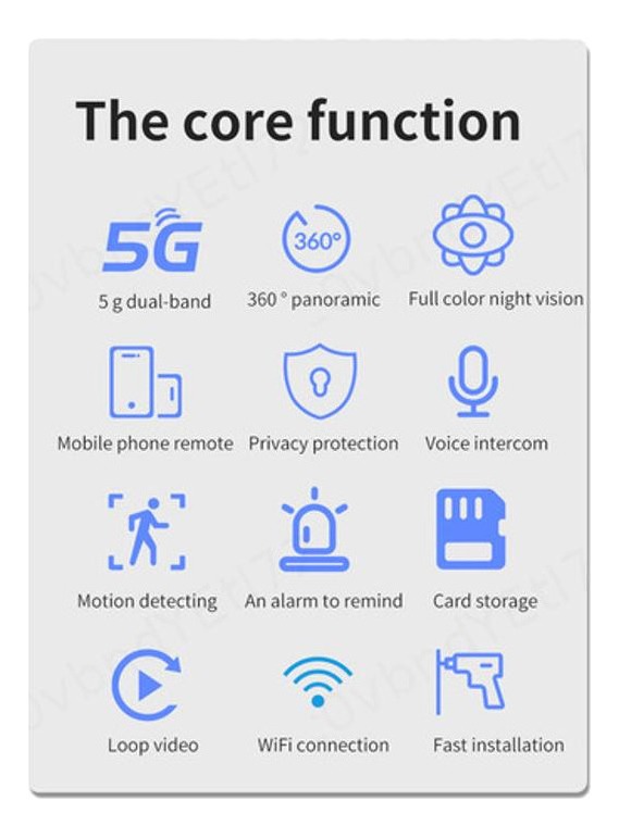 Câmera De Vigilância Com Lâmpada De 5g, Monitor De Segurança - Imagem 2