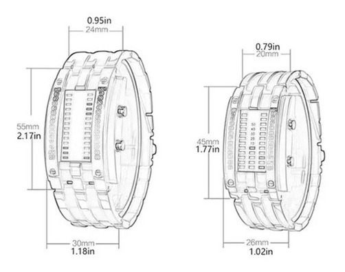 Relógio Digital Led Binário Matriz Masculina - Imagem 4