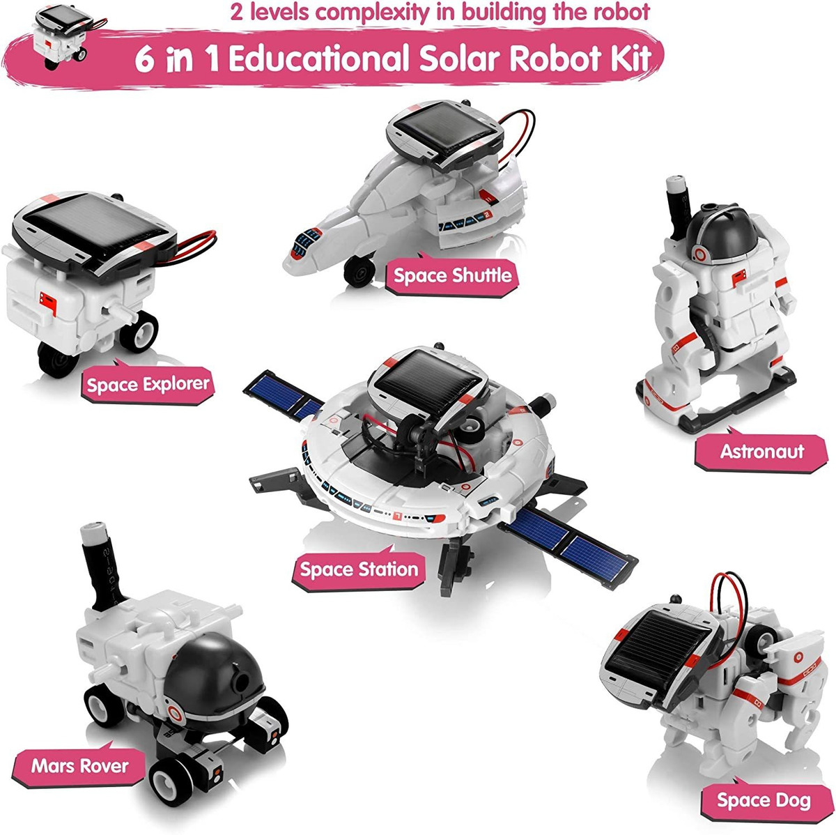 Solar Robot Toys 6 Em 1 Kits De Aprendizagem De Haste Educac - Imagem 2