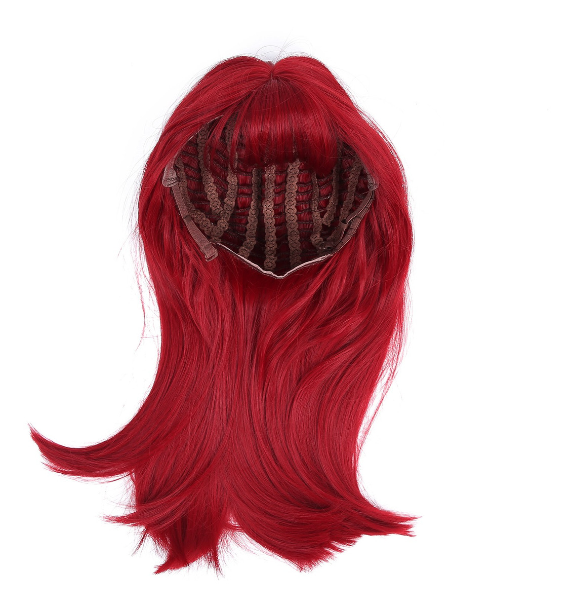 Peruca Longa Vermelha Longa Fibra De Alta Temperatura Cabelo - Imagem 8