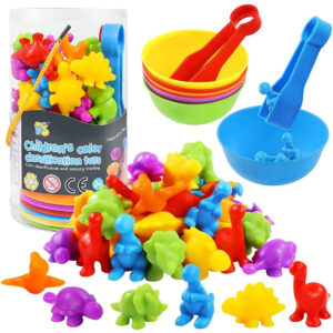 Crianças Montessori Rainbow Stack Cups Brinquedos De Dinossa