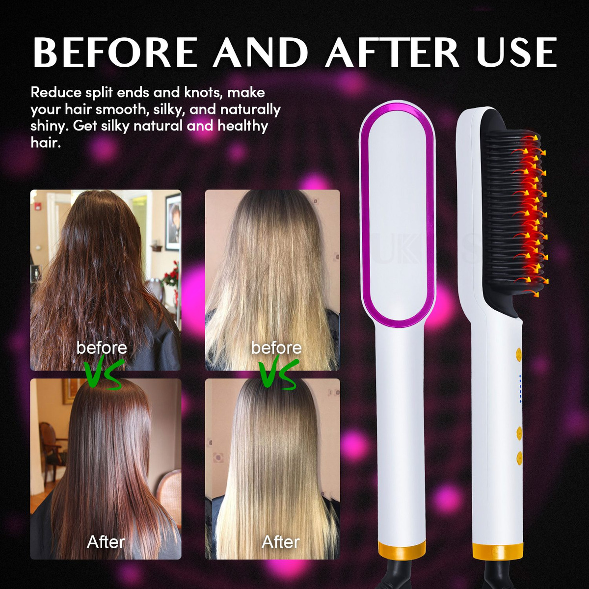 Escova De Alisamento De Cabelo Elétrica Profissional - Imagem 18