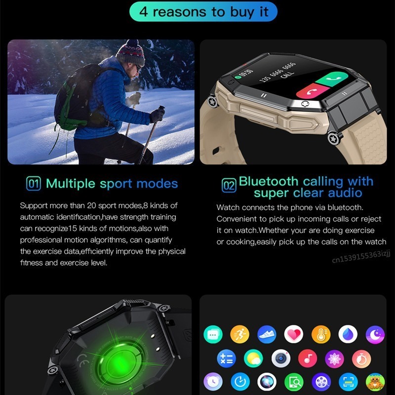 Smartwatch K55, Relógio Esportivo, Monitoramento Da - Imagem 9