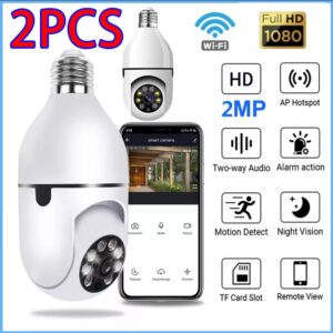 Câmera De Vigilância De Áudio E Vídeo De Segurança 2pcs Wifi