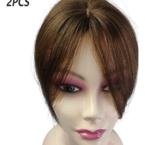 Peruca 2aplique Cabelo Humano Topper Frontal Cast Escuro Fra