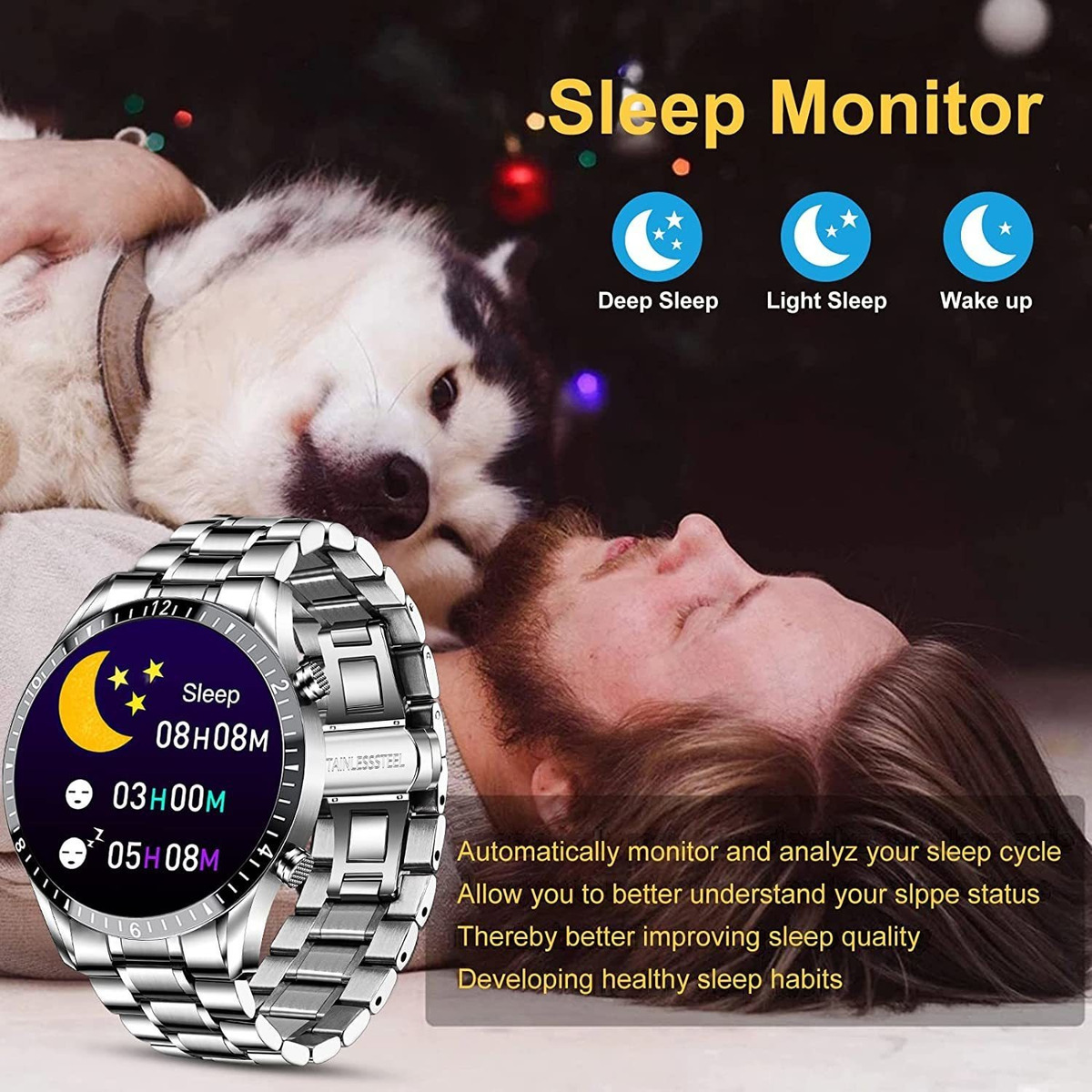 Smartwatch Para Android, Ios, Chamadas, Bate-papo P - Imagem 7