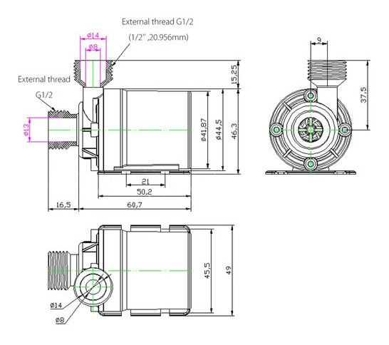 Dc Brushless Motor Bomba De Água Submersível 12v Volt Small - Imagem 4