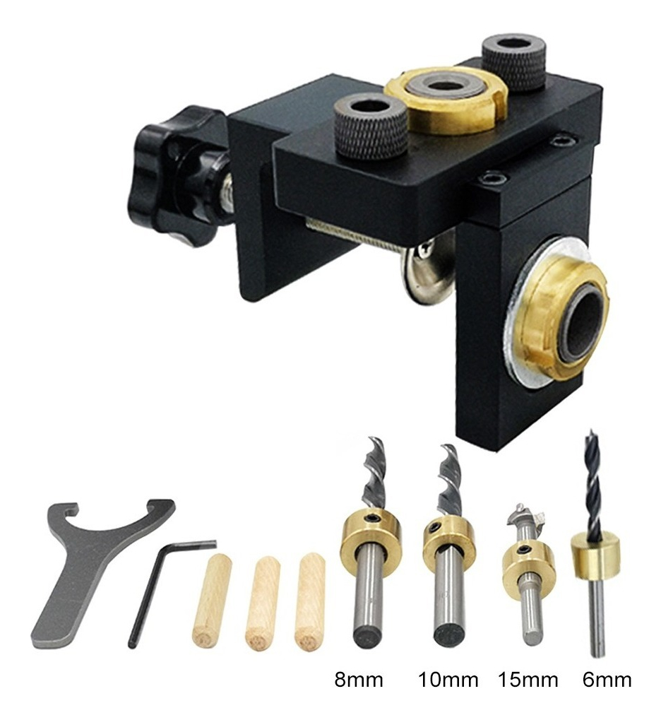 Doweling Jig Bolso Buraco Jig Kit Madeira Vertical Perfuraçã
