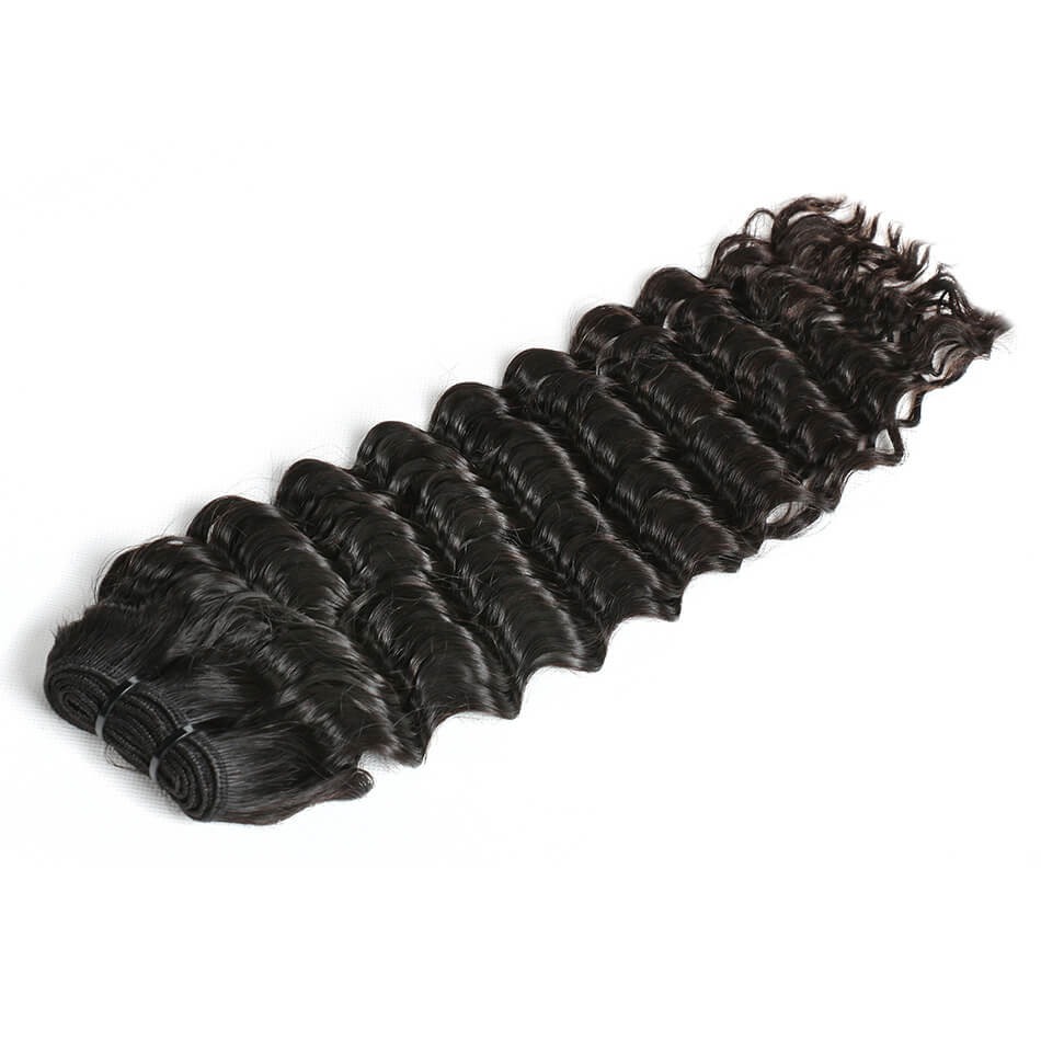 Pacote Virgem Peruca Do Cabelo Humano Cachos De 50cm Preto - Imagem 3