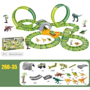 Kit 260 Pista De Carrinhos De Brinquedo Infantil Dinossauro