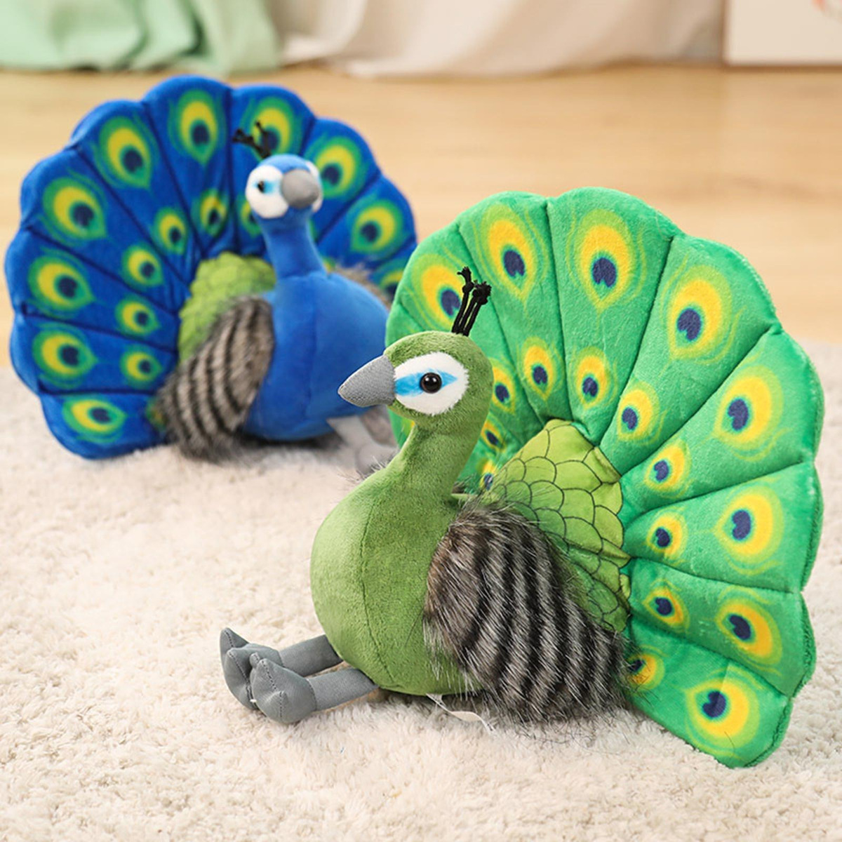 Simulação Suave Boneca Animal Pelúcia Pp Algodão Pavão - Imagem 19