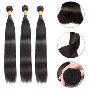Aplique Cabelo Liso Com Natural Humano Brasileiro 3pcs 50cm