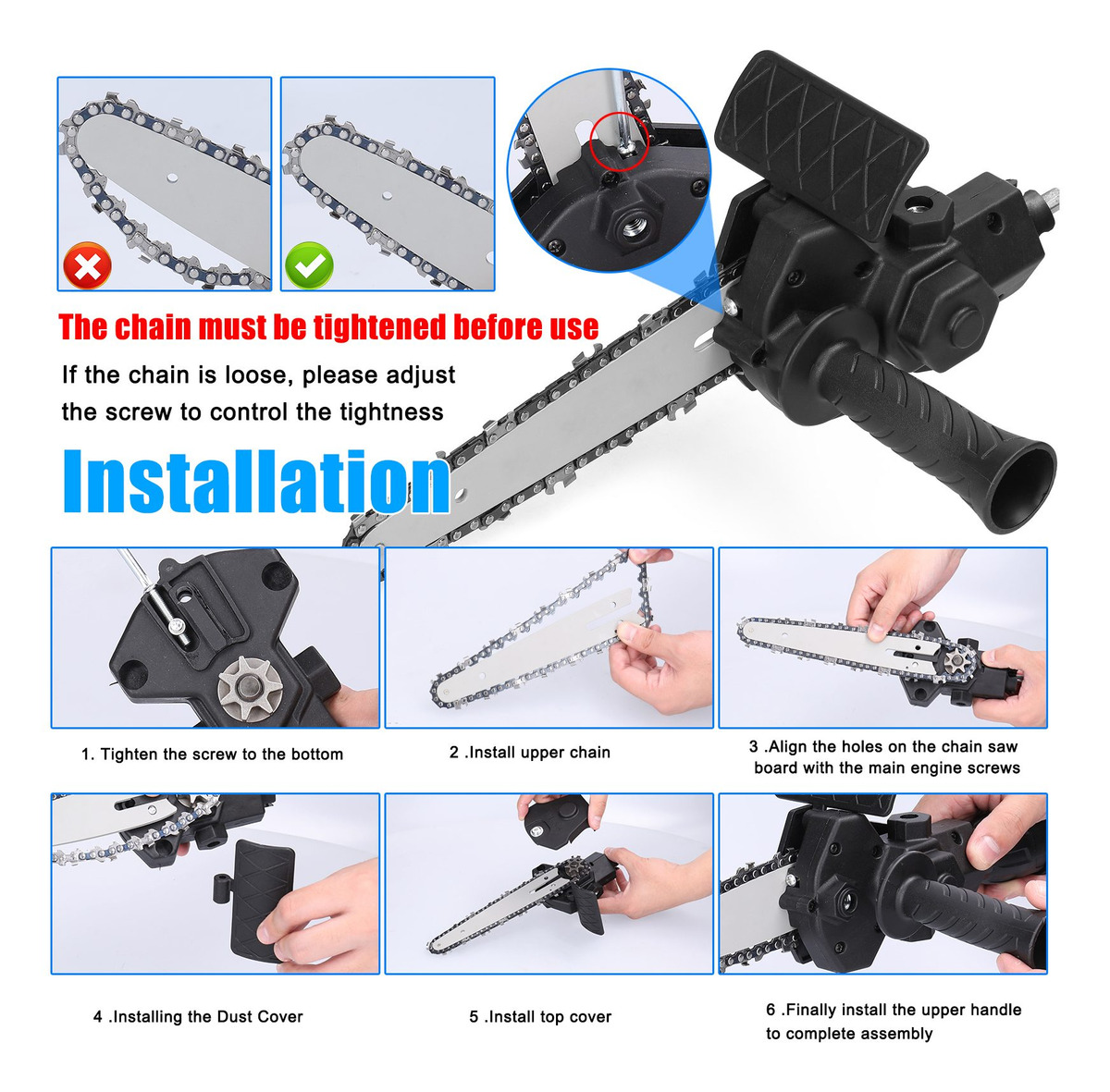 Conjunto Elétrico De 6 Ferramentas Para Motosserras Para Cor - Imagem 3