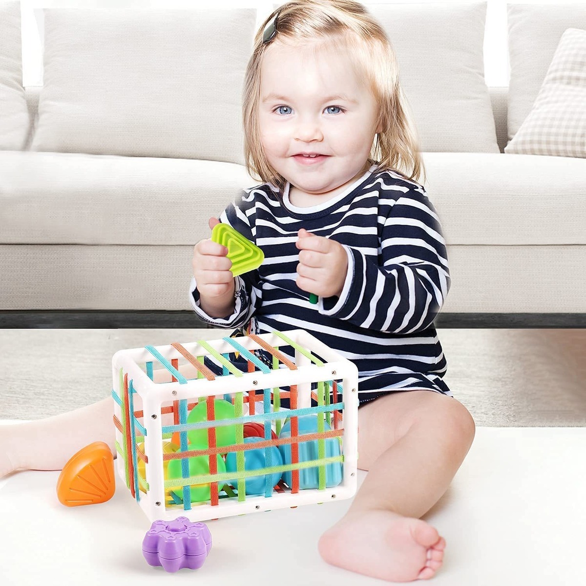Cubo Sensorial De Habilidades Motoras Montessori Toy Brinque - Imagem 8