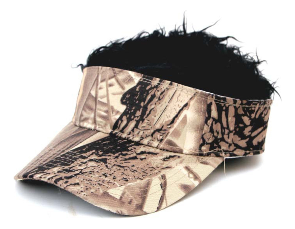 Boné De Peruca Com Peruca De Cabelo De Camufla Falsa Base Só - Imagem 2