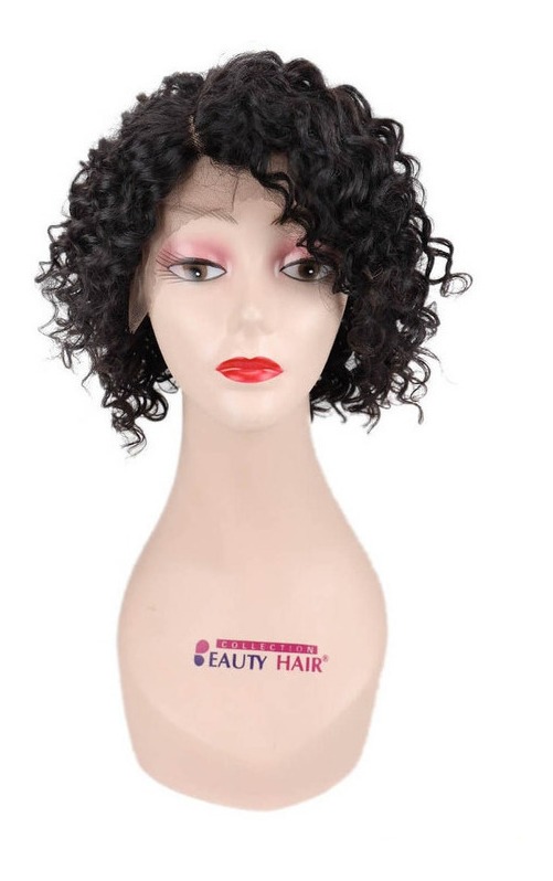 Peruca Lace Front Cabelo Cacheado Humano 25cm