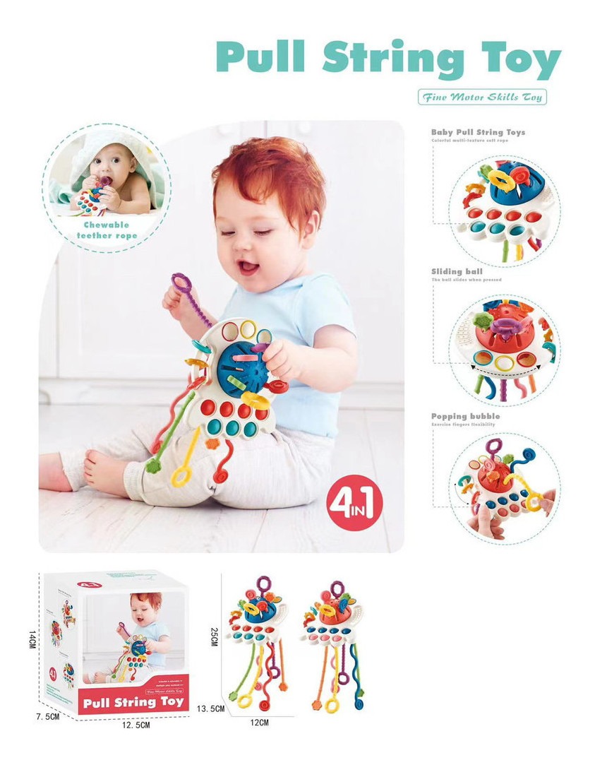 5pcs Mão Cordão Sensorial Montessori Brinquedo Chocalho Sino - Imagem 3