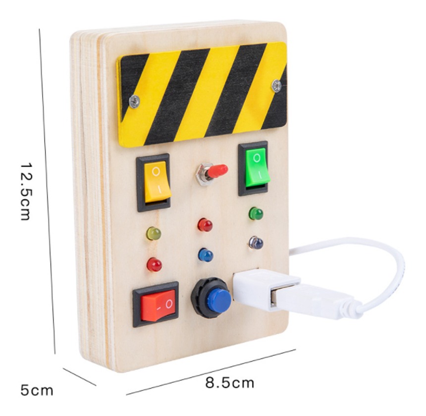 Placa Ocupada Levou Luz E Chave De Fenda Sensory Montessori - Imagem 2