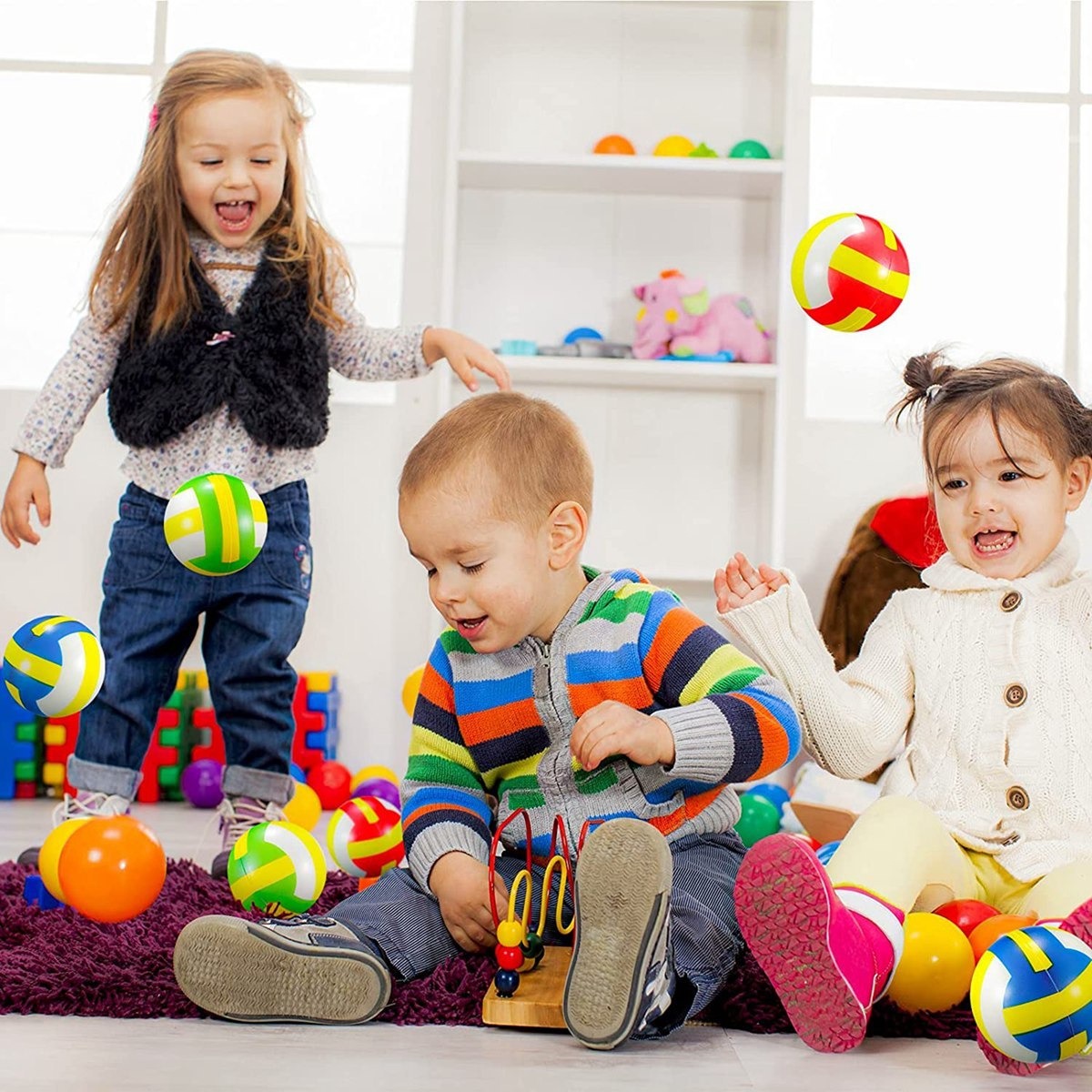 12 Peças De Mini Bolas De Estresse De Voleibol, Espuma, Espo - Imagem 6