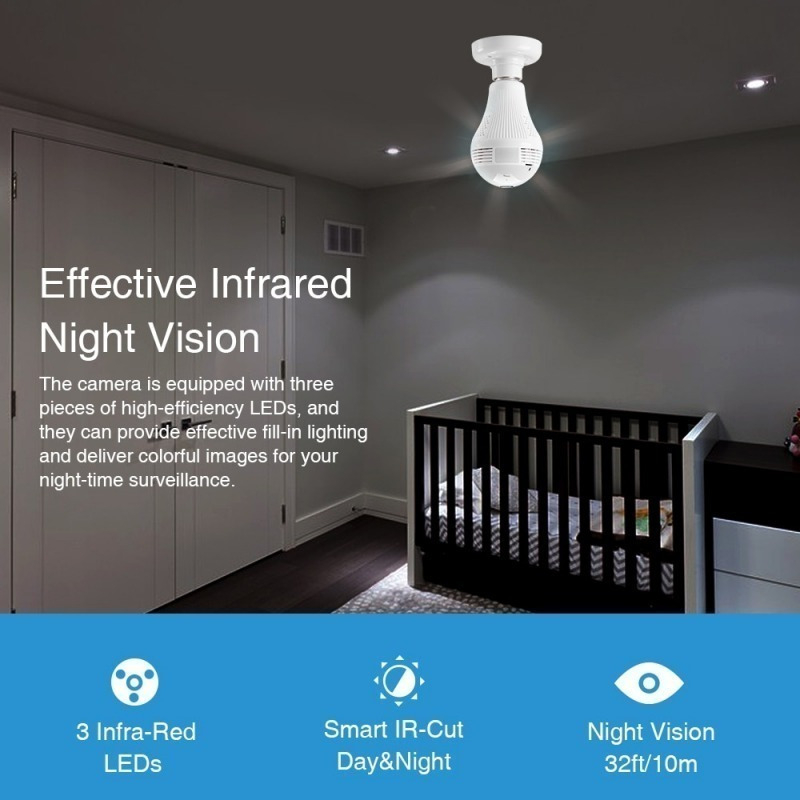 Icsee 1080p Hd Lâmpada Com Câmera 360° Espia Wifi Alarme - Imagem 2
